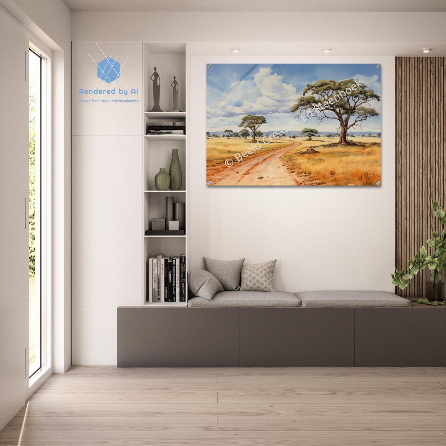 Serengeti landscape in Watercolour (Acrylic Print)