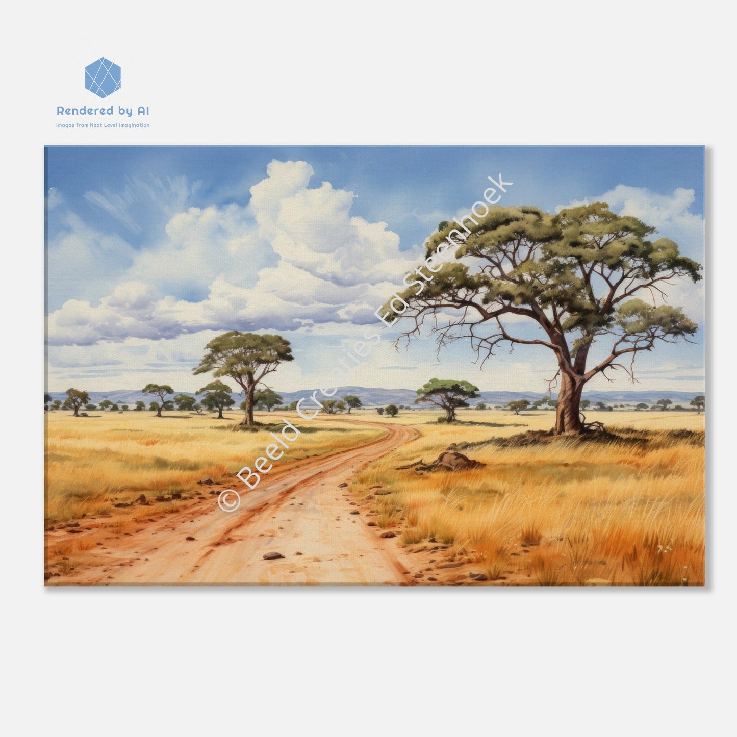 Serengeti landscape in Watercolour (Canvas)