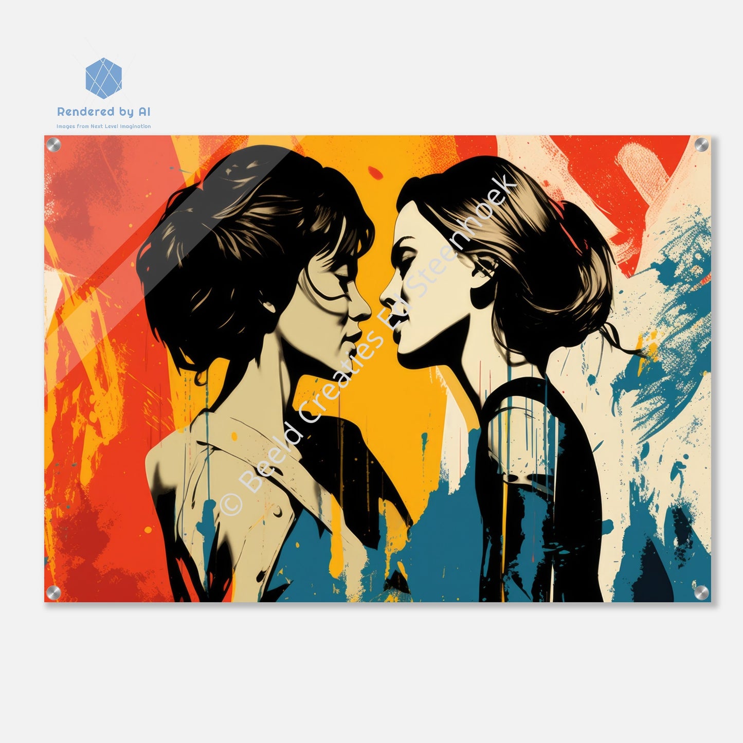 Captivating Encounter of Two Women (Acrylic Print)